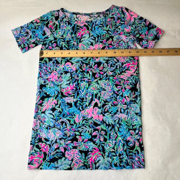 Lilly Pulitzer Mini Marlowe Dress Girls Size 4 Onyx Lets Get Wild Print - Picture 3 of 5
